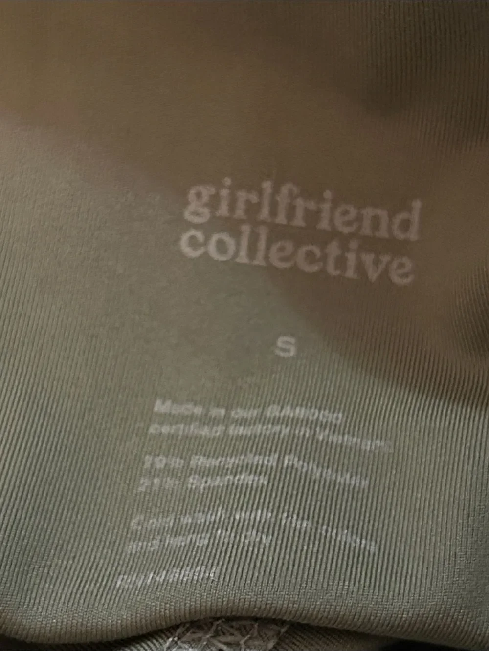 girlfriend collective Olive Green High-Rise Bike Shorts size small